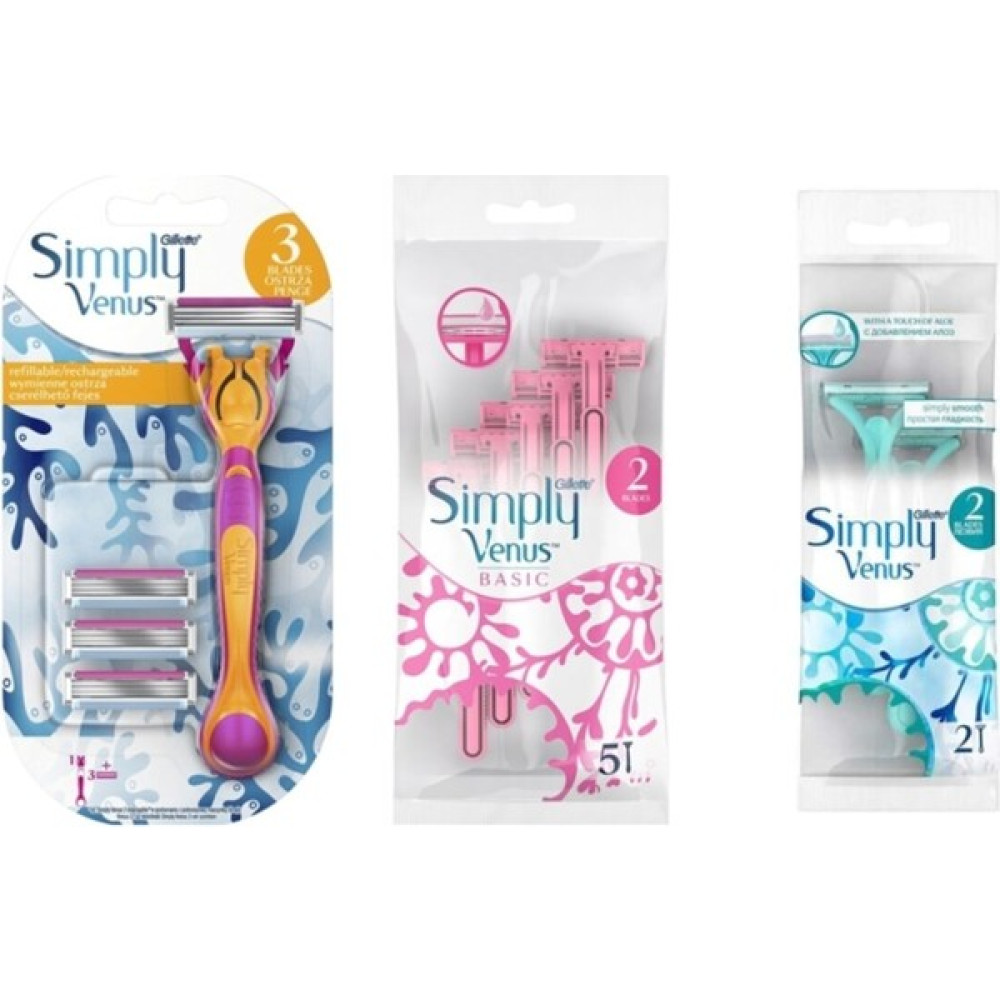 Gillette Venus Gillette Simply Venus 3 Lü Set Gillette Venüs - 1 Tıraş Bıçağı ve Yedekleri Fiyatı