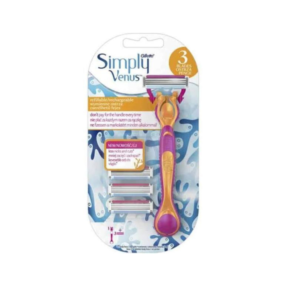 Gillette Venus Gillette Venüs simply Venus3 Tıraş Makinesi 3 Yedek Tıraş Bıçağı Tıraş Bıçağı ve Yedekleri Fiyatı