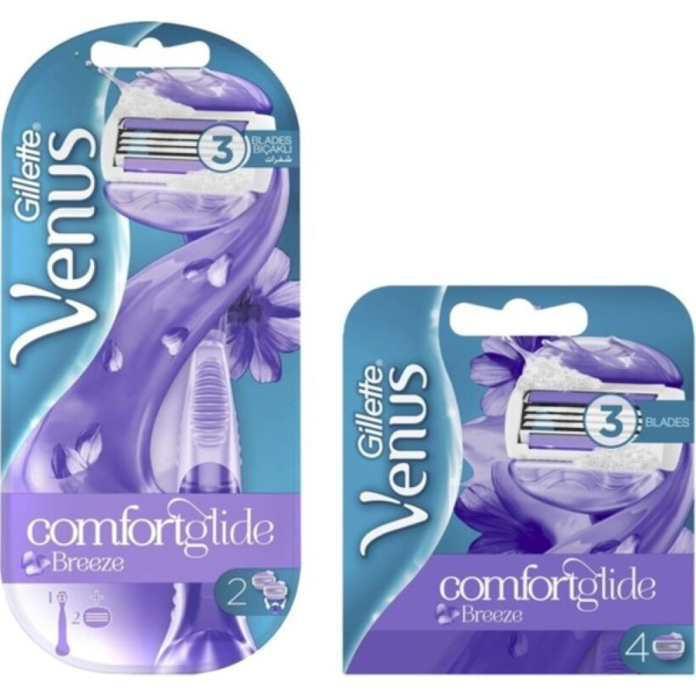 Gillette Venus Venüs Breeze Kadın Tıraş Makinesi + 2 Adet Yedek Başlık + Venus Breeze 4'Lü Yedek Ka - 1 Tıraş Bıçağı ve Yedekleri Fiyatı