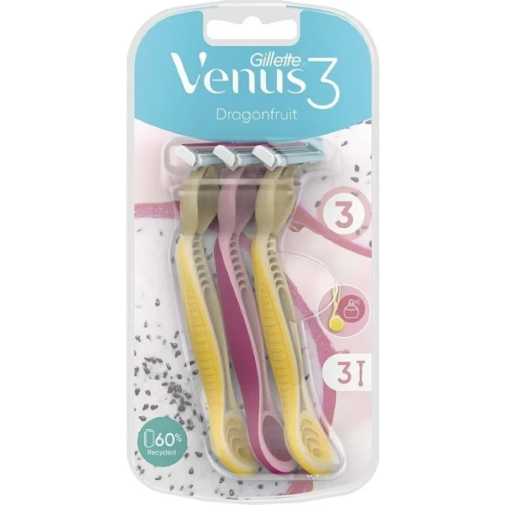 Gillette Venus3 Dragonfruit 3'Lü Kullan At Tıraş Bıçağı 6 Adet -- Test -- Epilasyon Aletleri Fiyatı