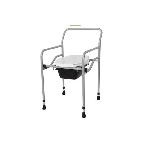 Gim Seyyar Katlanabilir Hasta Yaşlı Tuvalet Sandalyesi Ergonomik Tasarım ile Konforlu Kullanım Beyaz Diğer Fiyatı