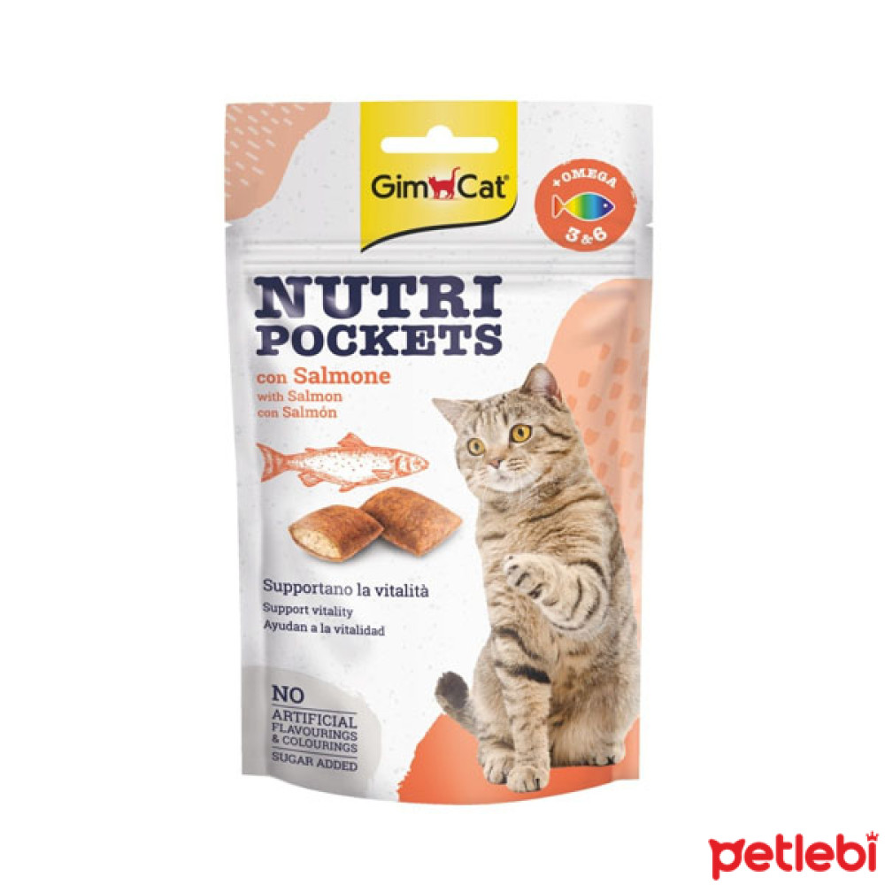 GimCat Nutripockets Somon Balıklı Omega 3 ve Omega 6 Kedi Ödül Maması 60gr Evcil Hayvan Ürünleri Fiyatı