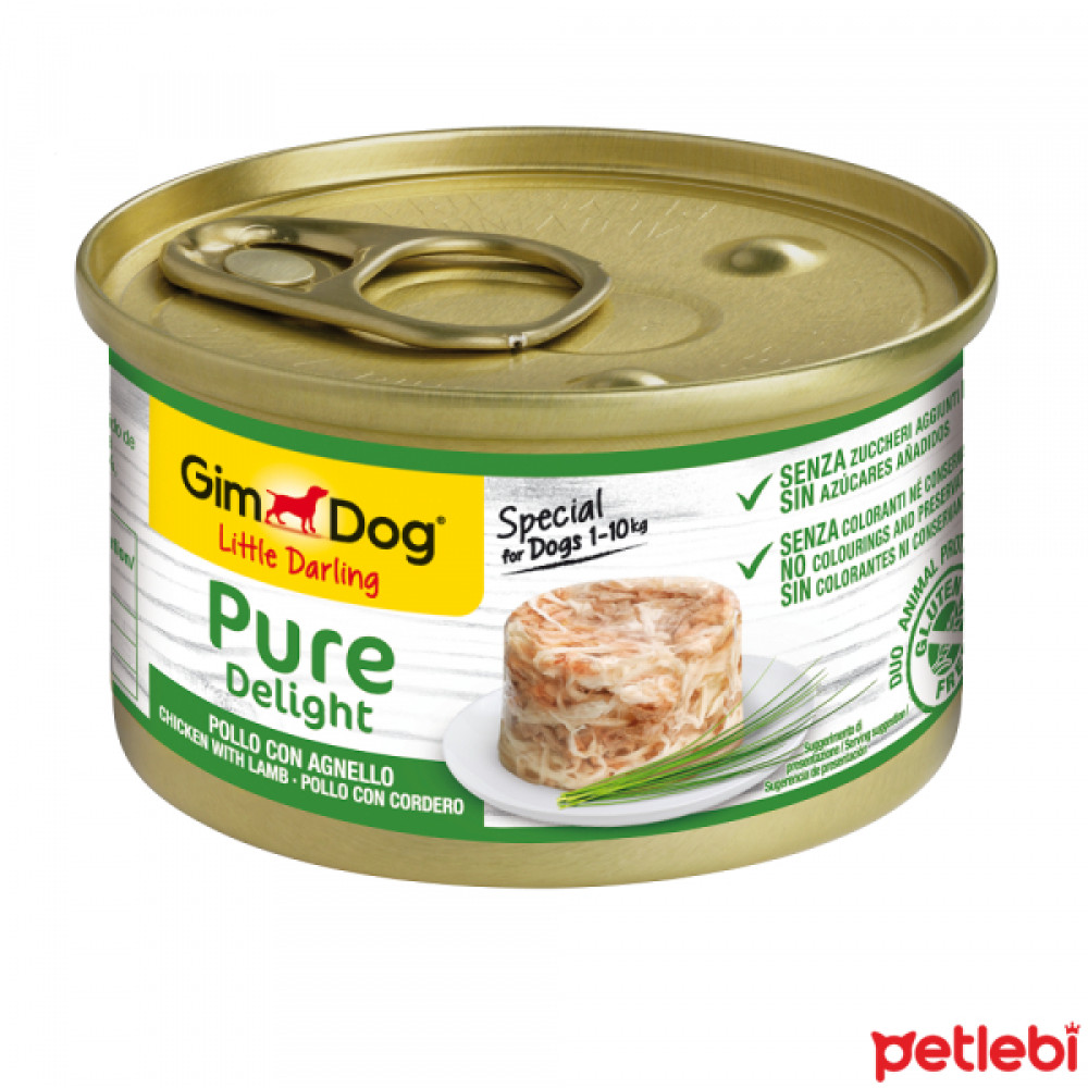 GimDog Pure Delight Jöle İçinde Parça Tavuklu ve Kuzulu Yetişkin Köpek Konservesi 85gr Evcil Hayvan Ürünleri Fiyatı