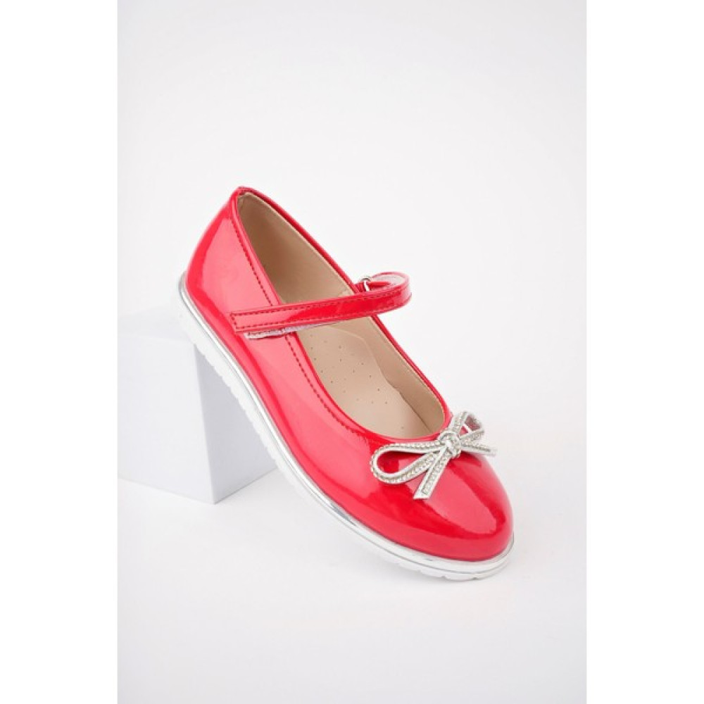 Gimer Avm Termo Taban Bıyık Fiyonk Kırmızı Rugan Kız Çocuk Ayakkabı Kız Çocuk Babet Fiyatı