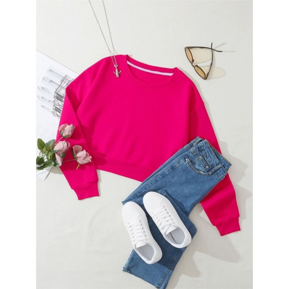 Ginevra Kadın Basic Crop Içi Polarlı Oversize Sweatshirt Bayan Sweatshirt Fiyatı