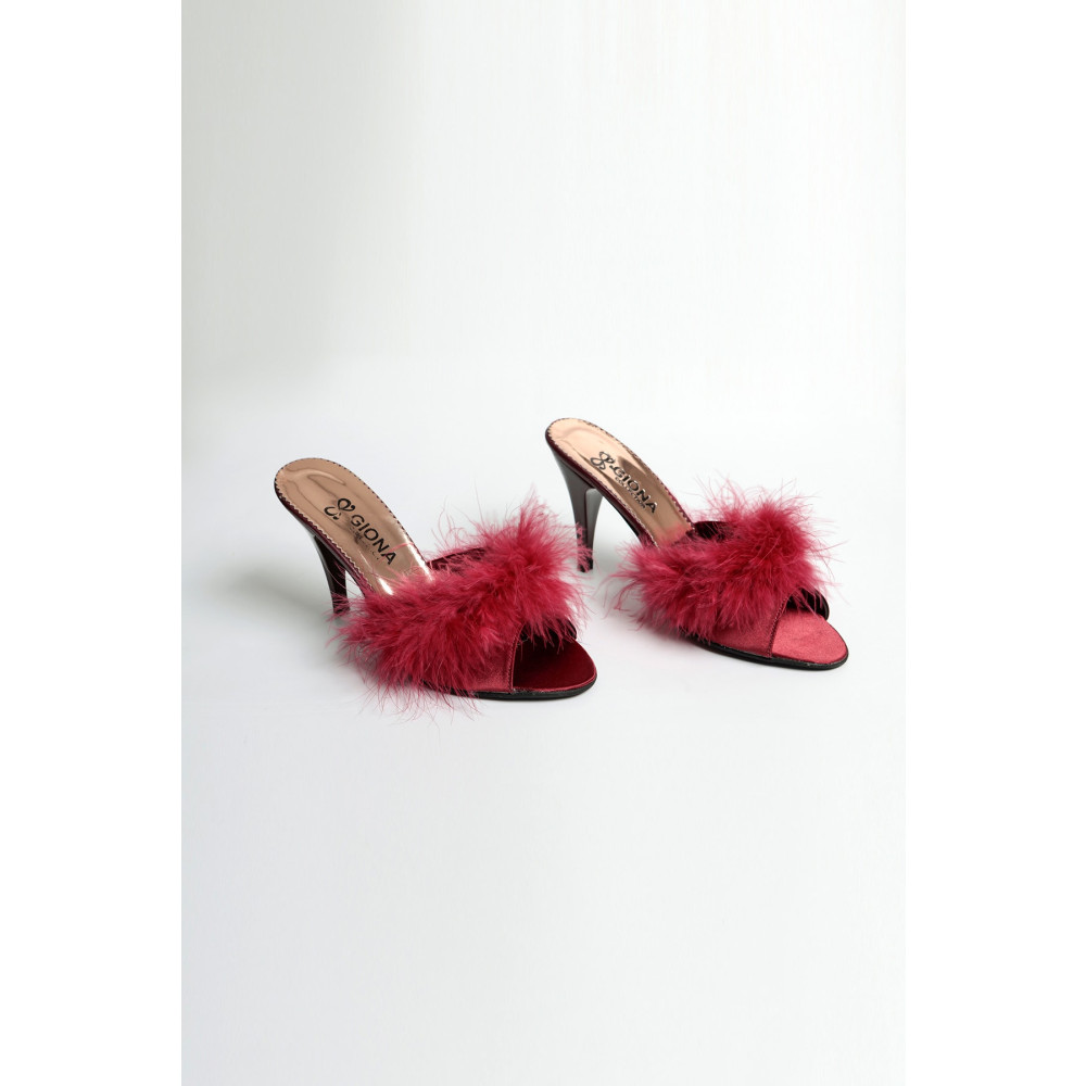 GIONA Kadın Bordo İnce Belli Topuklu Gelin Terliği 37 Beden Unisex Sandalet Fiyatı