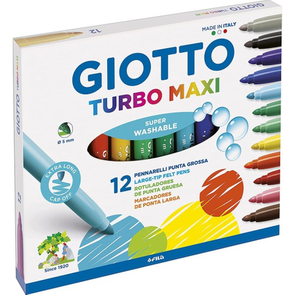 Giotto Keçeli Kalem Turbo Maxı 12 Renk 454000 Keçe Uçlu Kalem Fiyatı