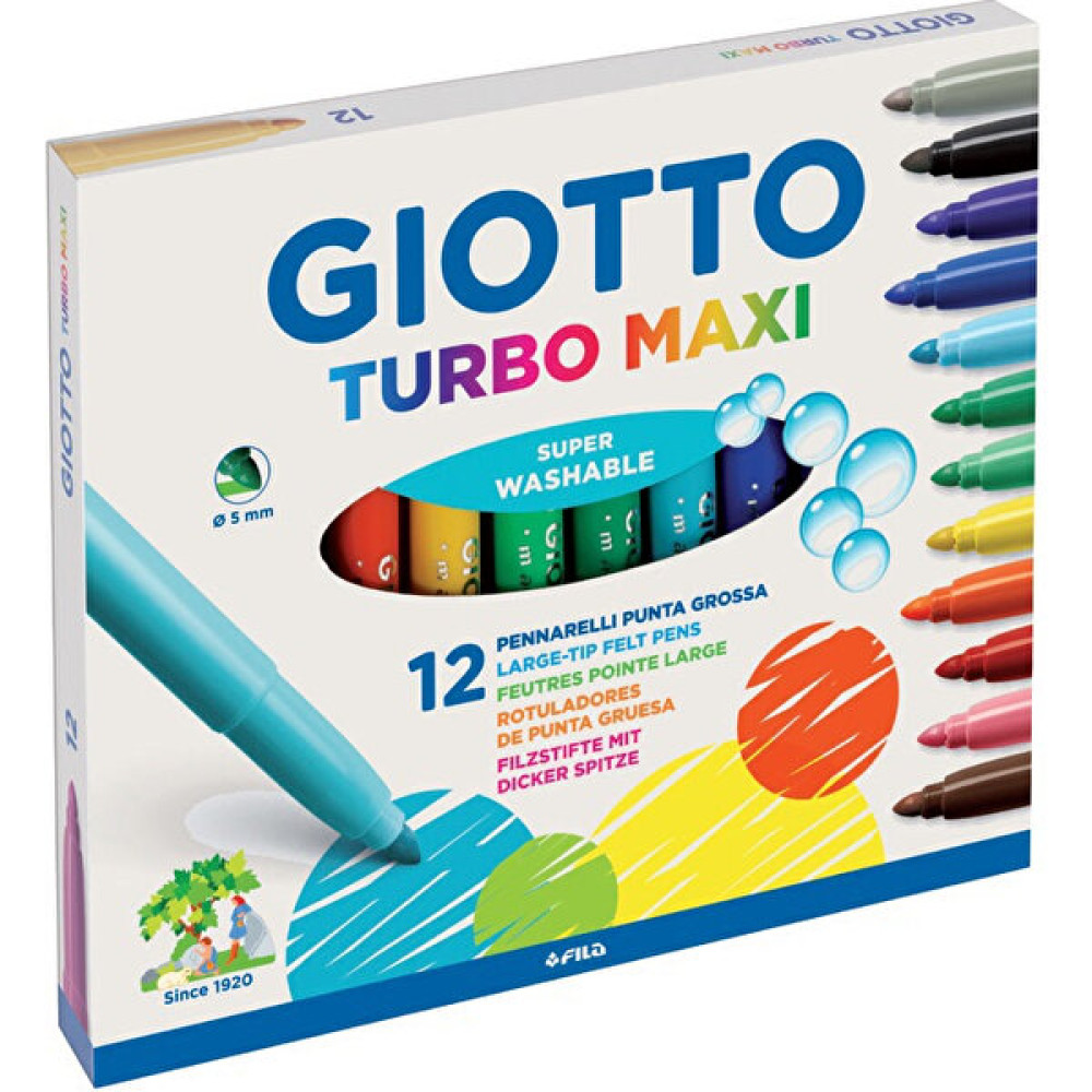 Giotto Turbo Ma x i Jumbo Keçeli Kalem 12 Renk 454000 Keçe Uçlu Kalem Fiyatı
