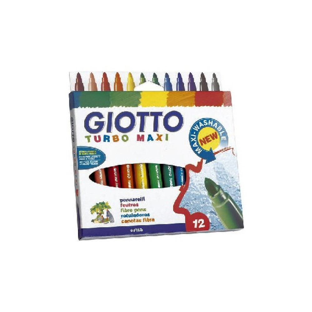 Giotto Turbo Maxi Kalın Uçlu Keçeli Boya Kalemi 12 Renk Keçe Uçlu Kalem Fiyatı