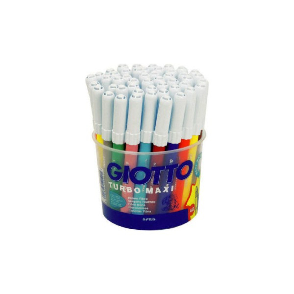 Giotto Turbo Maxi Kalın Uçlu Keçeli Boya Kalemi 48'li Pot (12 Renk x 4 Adet) Keçe Uçlu Kalem Fiyatı