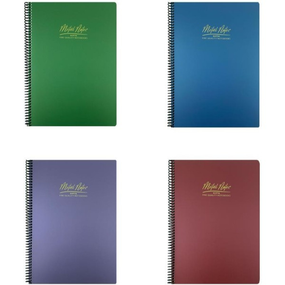 Gıpta A4 Metal Notes Kareli Spiralli Defter 80 Yaprak 4'lü Spiralli Defter Fiyatı
