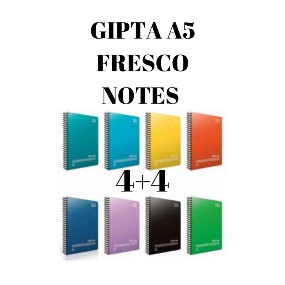 Gıpta (a5) 72 Yaprak Fresco 4 Kareli + 4 Çizgili Spirallı Plastik Kapaklı Defter Defter Fiyatı
