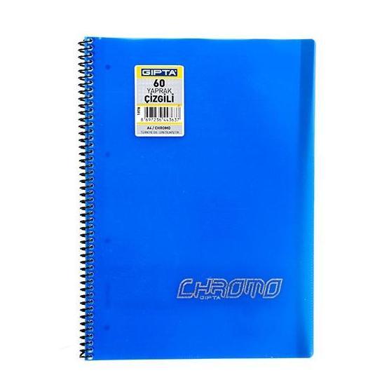 Gıpta Chromo A4 60yp Spiralli PP Kapak Çizgili Defter Spiralli Defter Fiyatı