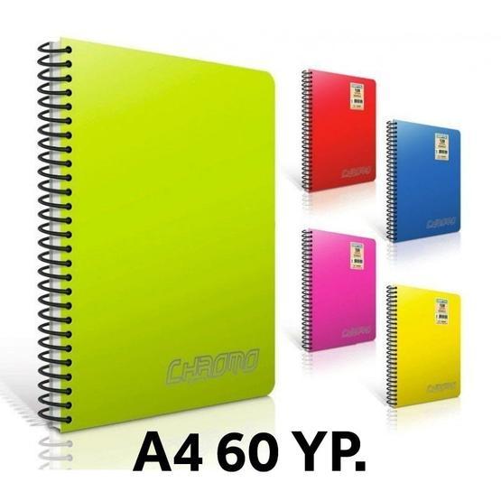 Gıpta Chromo A4 60yp Spiralli PP Kapak Çizgili Defter