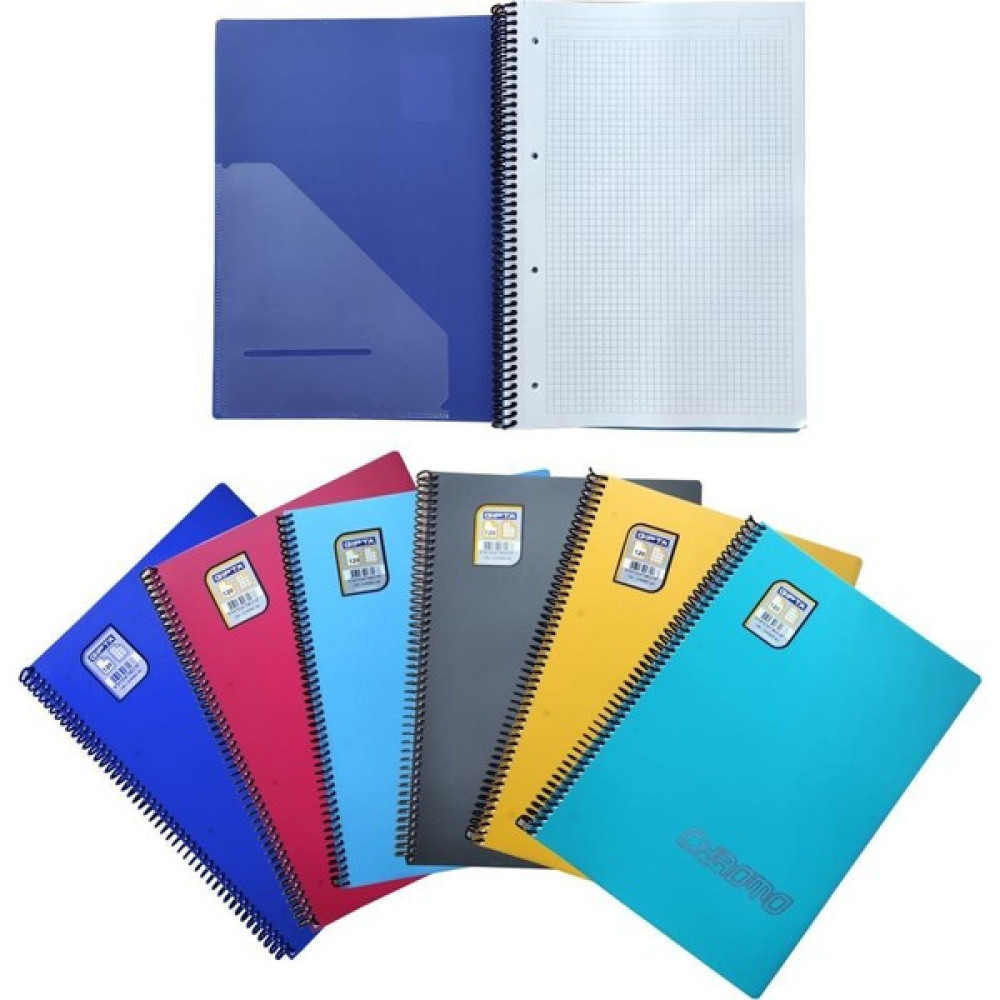 Gıpta Chromo (A4) 80 Yp. Pp Kapak Spiralli Defter - Kareli 6'lı Spiralli Defter Fiyatı