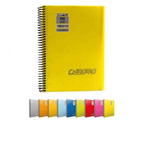 Gıpta Chromo A4 Çizgisiz 80 Yaprak Spiralli PP Kapak Defter