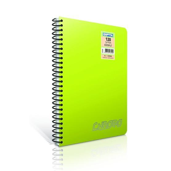 Gıpta Chromo A4 Çizgisiz 80 Yaprak Spiralli PP Kapak Defter