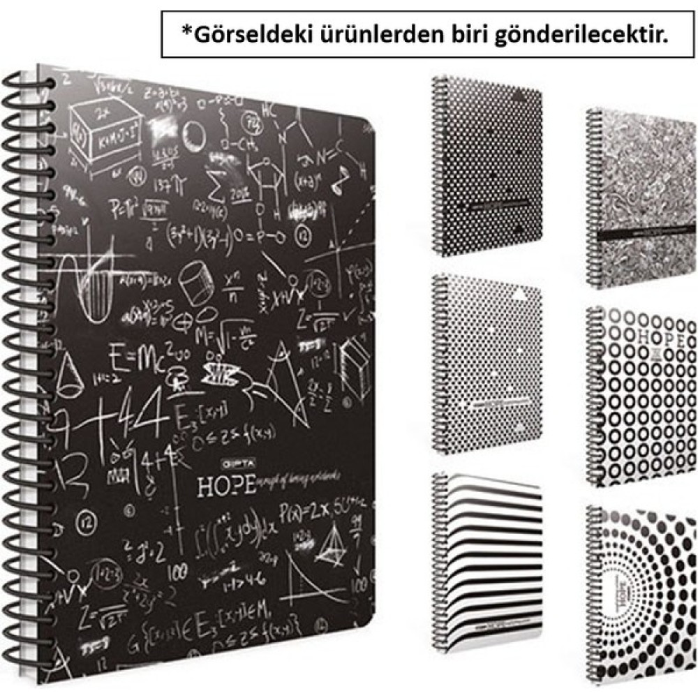 Gıpta Hope Spiralli Karton Kapak Defter 18;5x26 80 Yaprak Kareli Spiralli Defter Fiyatı