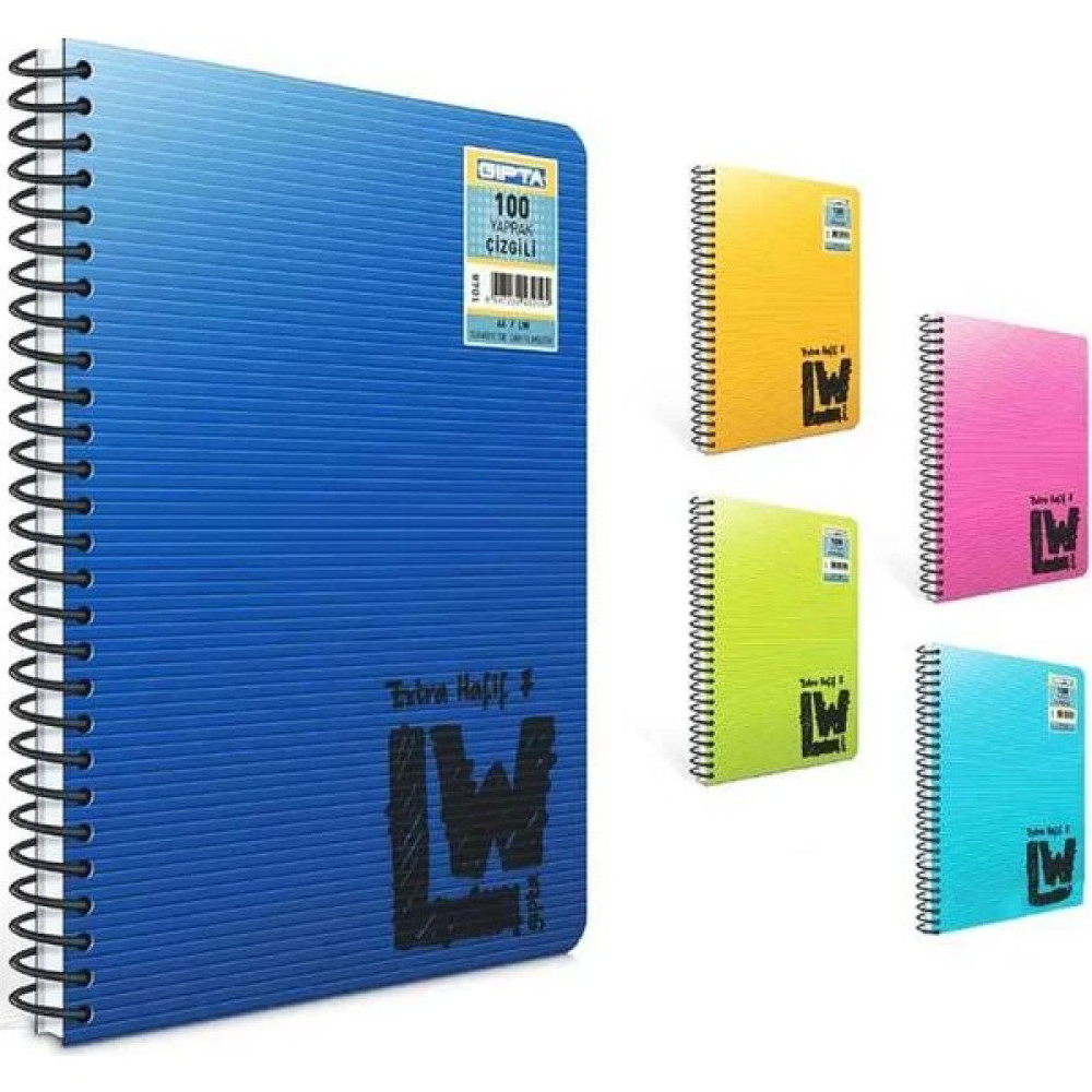 Gıpta Lw Spiralli Plastik Kapak Çizgili Defter A4 80 Yaprak Defter Fiyatı
