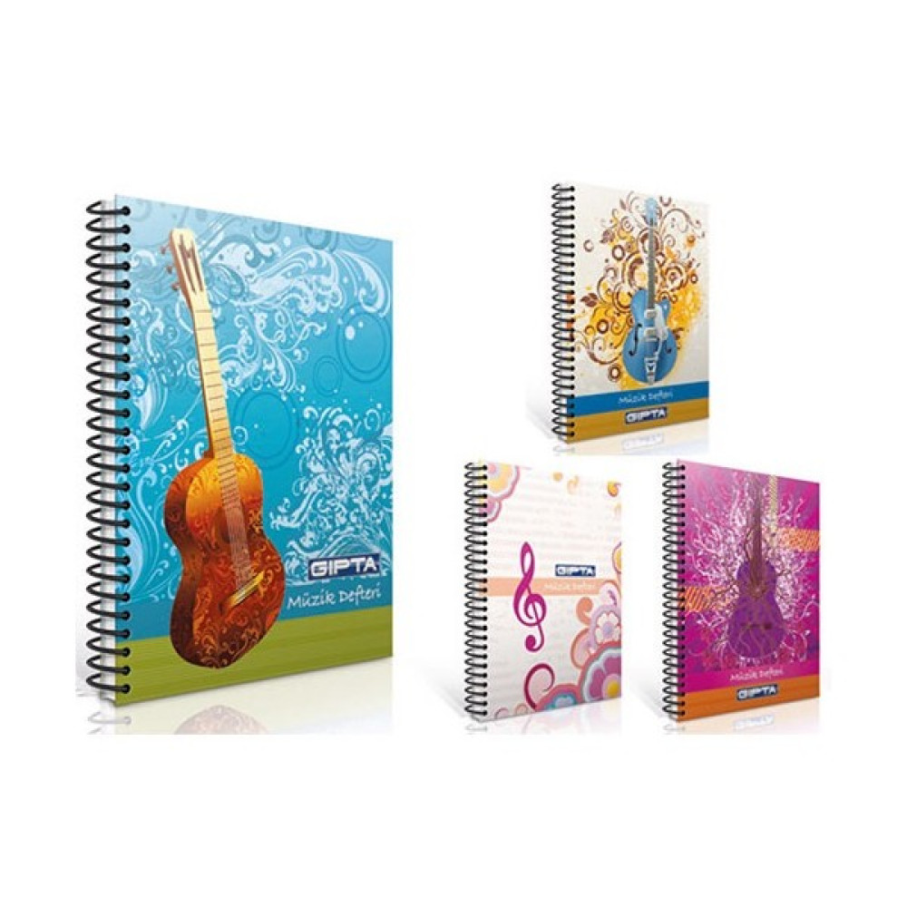 Gıpta Müzik Defteri Spiralli Karton Kapak A4 40yp Rehber Çizgili Spiralli Defter Fiyatı
