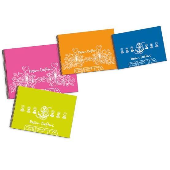 Gıpta Spiralli Resim Defteri 17x24 25 Yaprak Plastik Kapaklı (207