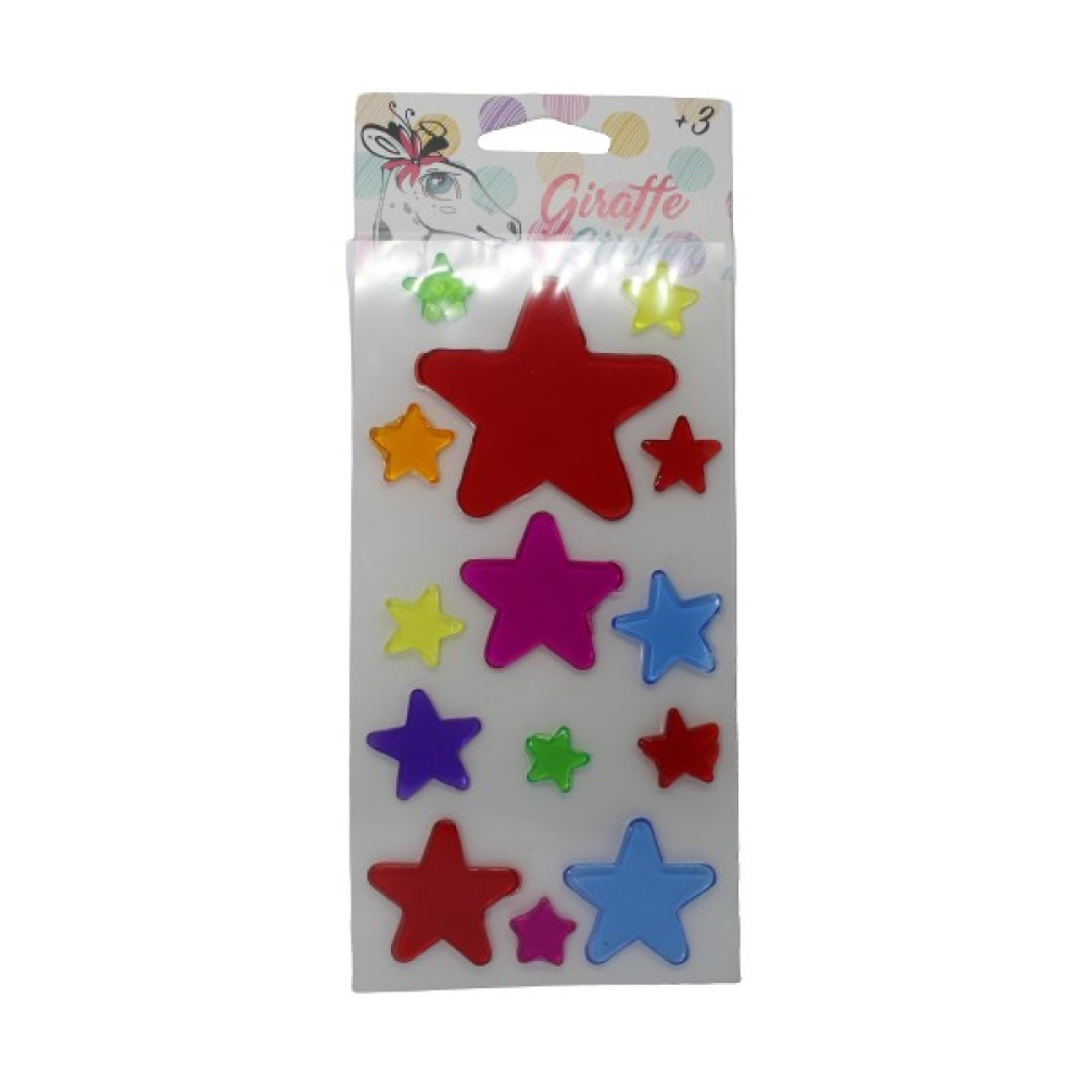 Giraffe Jöle Sticker Renkli Yıldız - 2 x 2 cm - Kırmızı Sticker Fiyatı