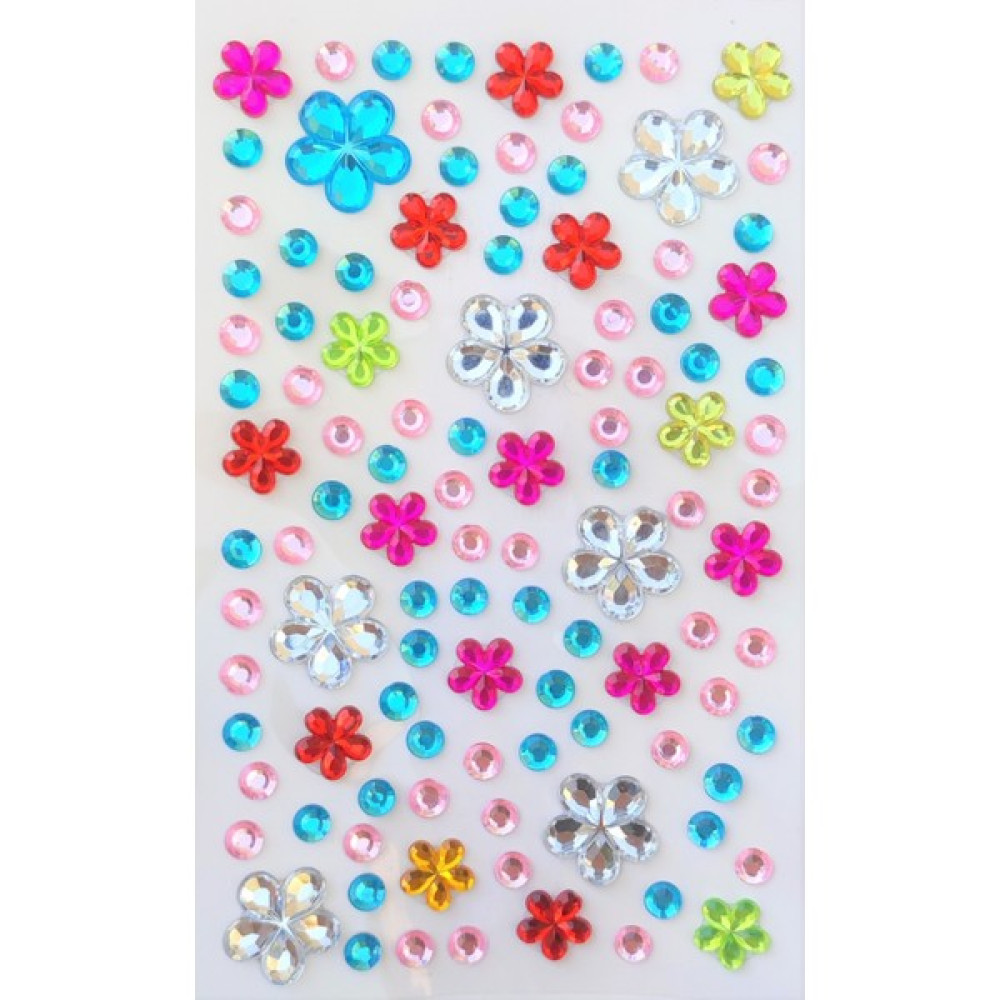 Giraffe Mavili Karışık Renk Çiçekli Taş Sticker Yapışkanlı Saç, Yüz, Tırn - Çiçekli Motif - Mavi Toka, Taç & Saç Bandı Fiyatı