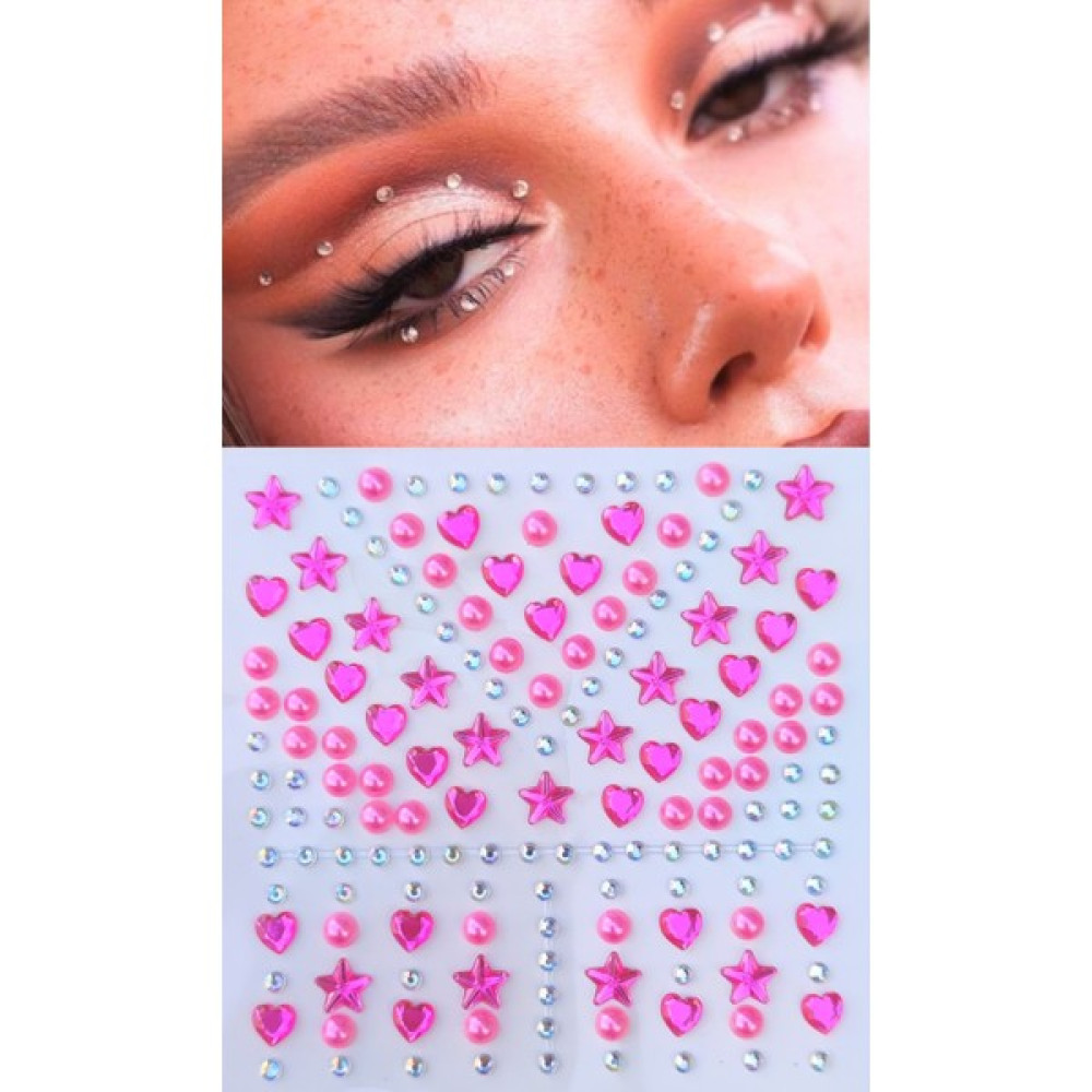 Giraffe Pembe Inci, Yıldız, Kalpli Model 159 Adet Işıltılı Yüz ve Vücut Taş - Mini Taşlı Motif Toka, Taç & Saç Bandı Fiyatı
