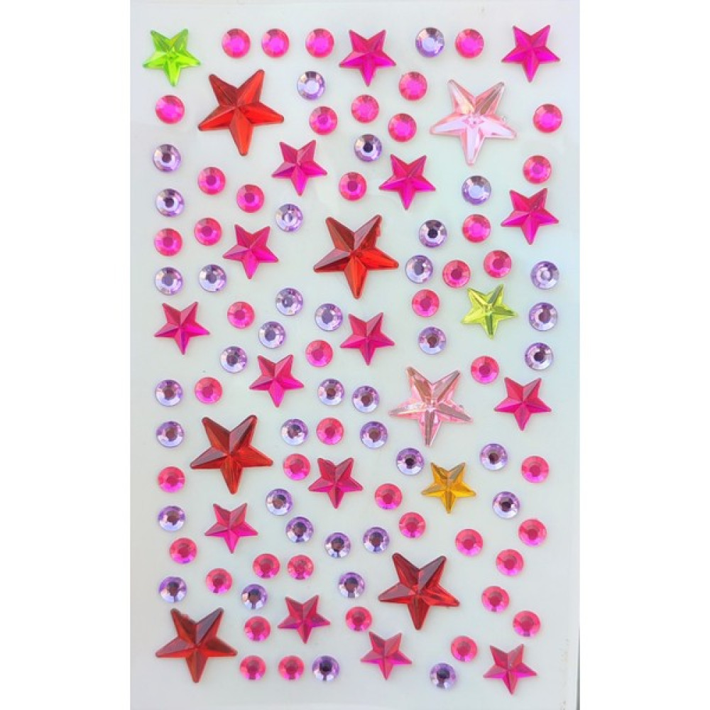 Giraffe Pembeli Karışık Renk Yıldız Taş Sticker Yapışkanlı Saç, Yüz, Tırn - Yıldızlı Motif - Pembe - Mavi - Mor Toka, Taç & Saç Bandı Fiyatı