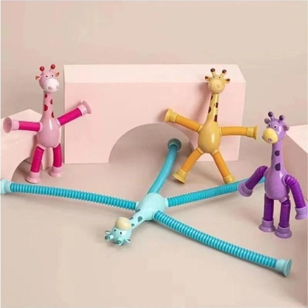 Giraffe Vantuzlu Zürafa Eğitici Uzayan Boru Işıklı Zürafa Teleskopik Yapışkanlı 1 Adet Duyusal Oyuncak 777-12A - A.Mor Oyuncak Fiyatı