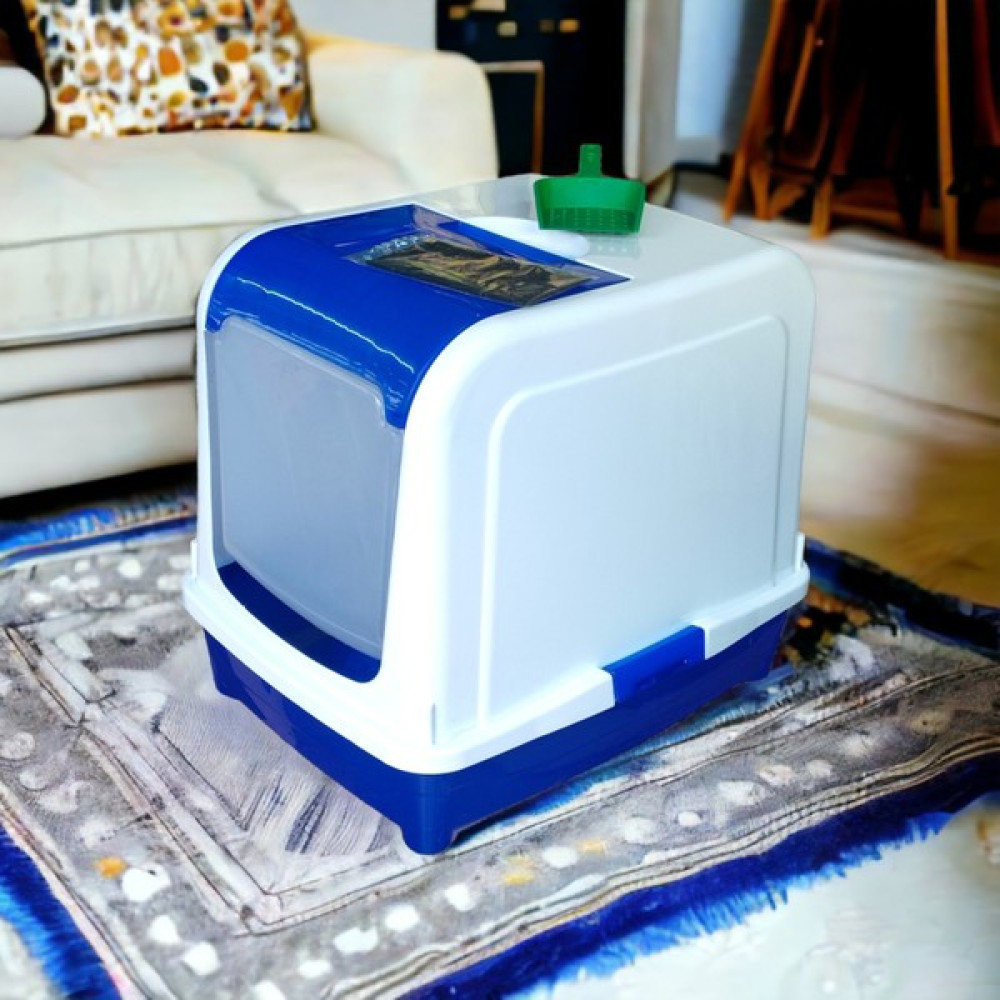 Girist Pet Büyük Boy Koku Filtreli Kapalı Kedi ve Köpek Tuvaleti 45X42X35 cm Parliament Mavisi Evcil Hayvan Ürünleri Fiyatı