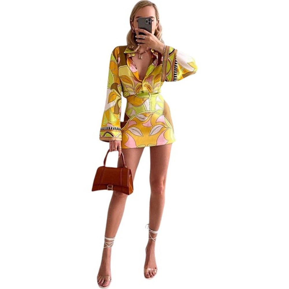 Girlboss Butik Zara Desen Mini Etek , Sarı Etek Fiyatı