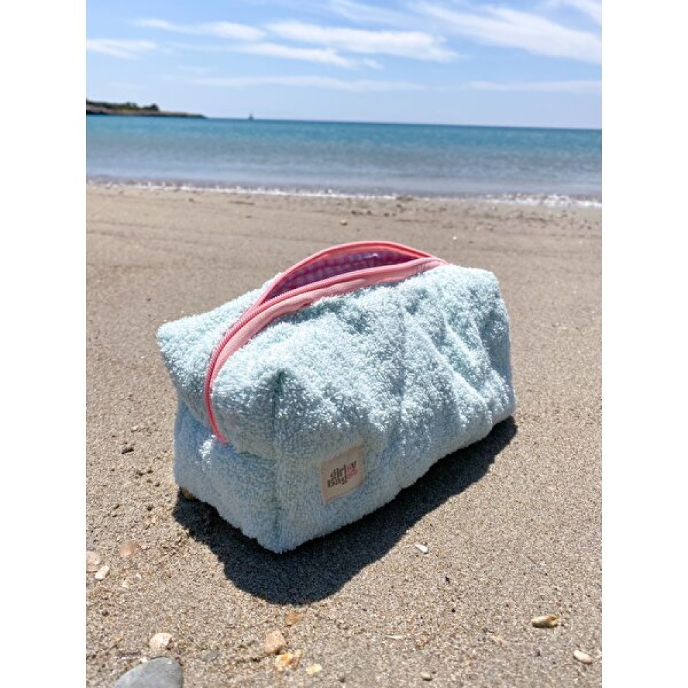 Girlsy Bags Buz Mavi Havlu Kumaş Makyaj Çantası Xl Boy Plaj Havuz Deniz - Buz Mavisi Makyaj Fırça ve Aksesuarları Fiyatı