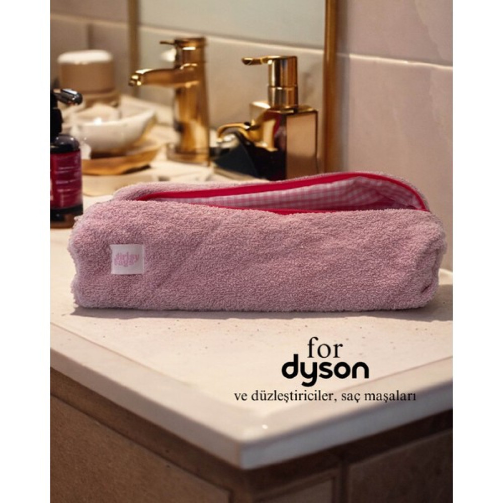 Girlsy Bags Dyson Tüm Takım Pembe Havlu Kumaş Makyaj Çantası Makyaj Fırça ve Aksesuarları Fiyatı