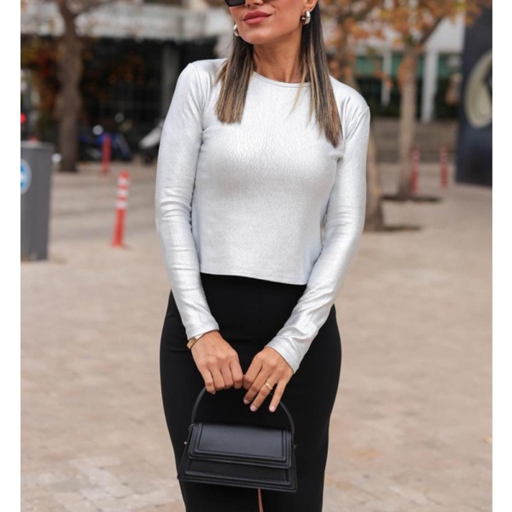 Gisel Butik Bronz Varaklı Bluz Bluz Fiyatı