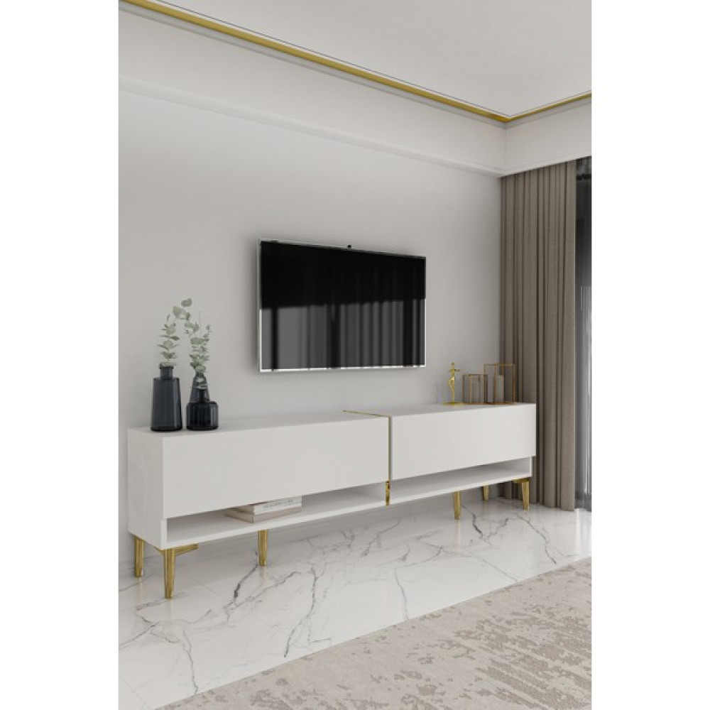 Givayo Mobilya Mily Tv Ünitesi Duvara Monte - Ayaklı Kullanım 180CM - Beyaz Tv Ünitesi / Sehpası Fiyatı