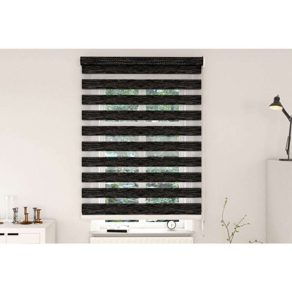 Givayo Stor Siyah Beyaz Geçişli Zebra Stor Perde - 140 x 200 cm Perde Fiyatı