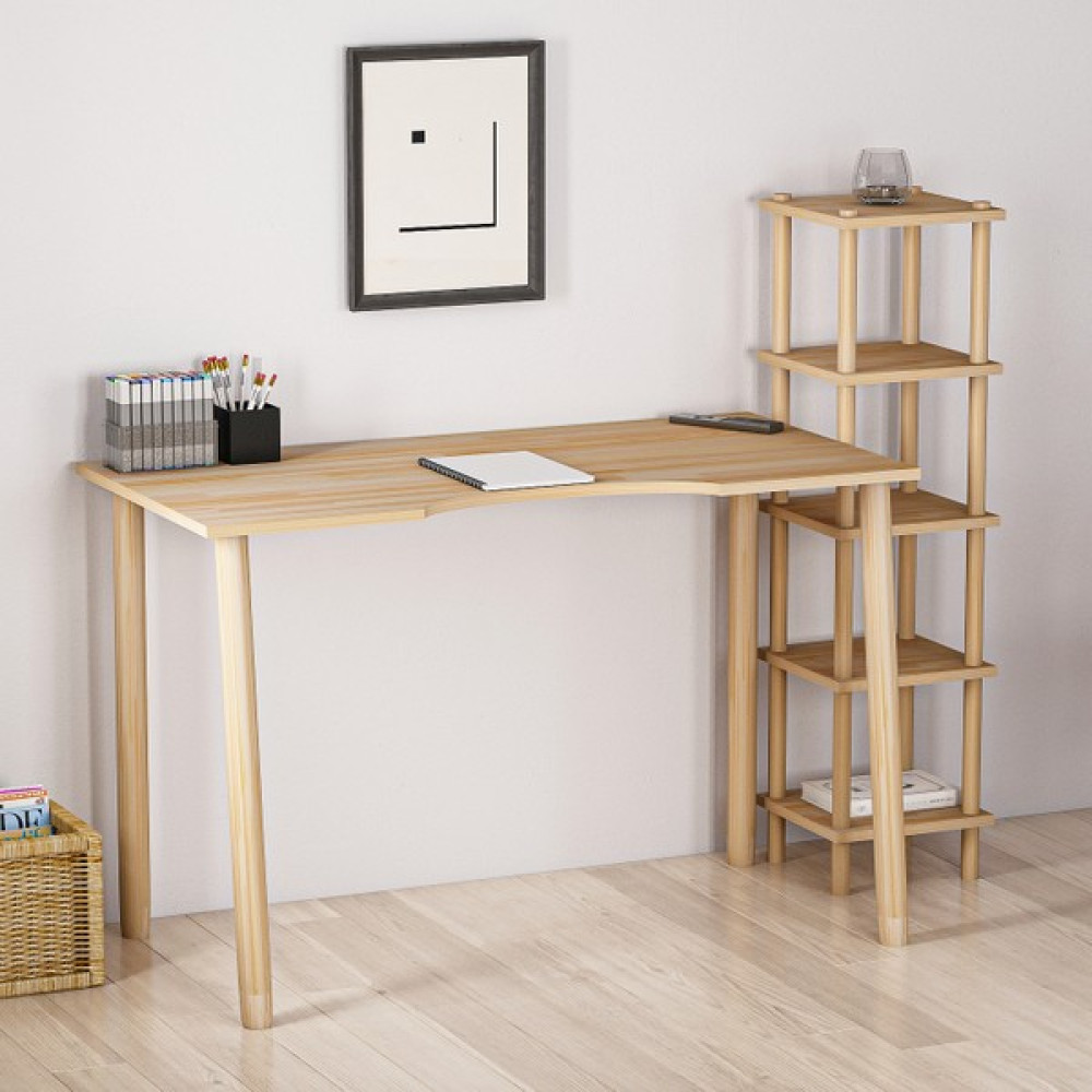 Givayo Wood's Marina Çalışma Masası Kitaplık Doğal Ahşap - Y: 75 cm D: 60 cm G: 120 cm - Meşe Çalışma Masası Fiyatı