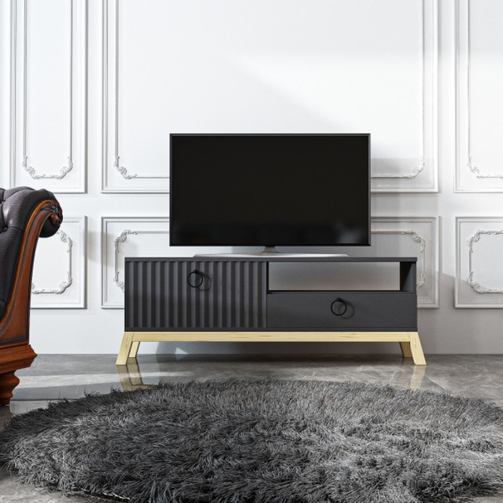 Givayo Wood's Queen Tv Ünitesi Doğal Ahşap - Antrasit Tv Ünitesi / Sehpası Fiyatı