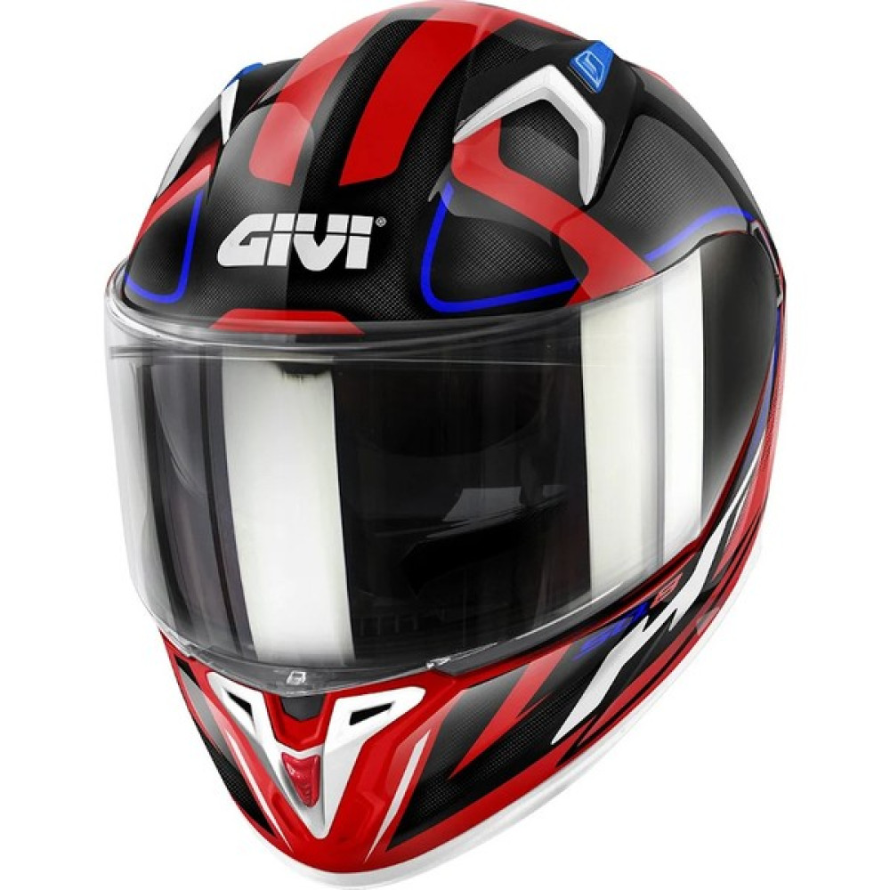 Gıvı 50.8 Racer Beyaz-Kırmızı-Siyah Kask - L - Beyaz - Kırmızı Motorsiklet Kaskları Fiyatı
