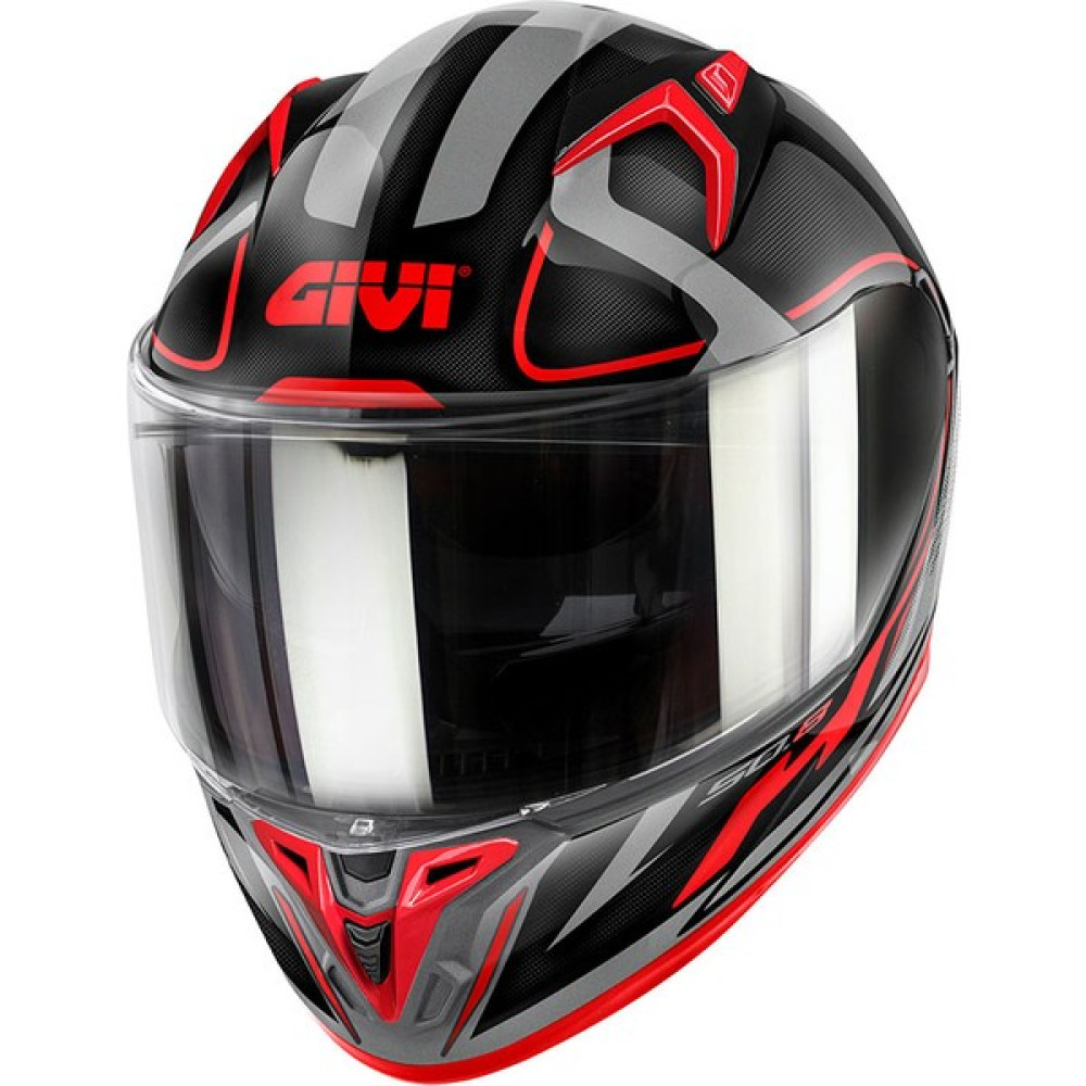 Gıvı 50.8 Racer Siyah-Tıtanıum-Kırmızı Kask - 2XL - Mat Siyah - Kırmızı Motorsiklet Kaskları Fiyatı