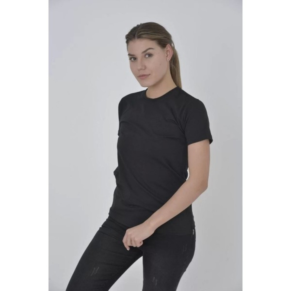 Giyim Center Kadın Yandan Fermuarli Slim Fit T-Shirt - Siyah Bayan T-shirt Fiyatı