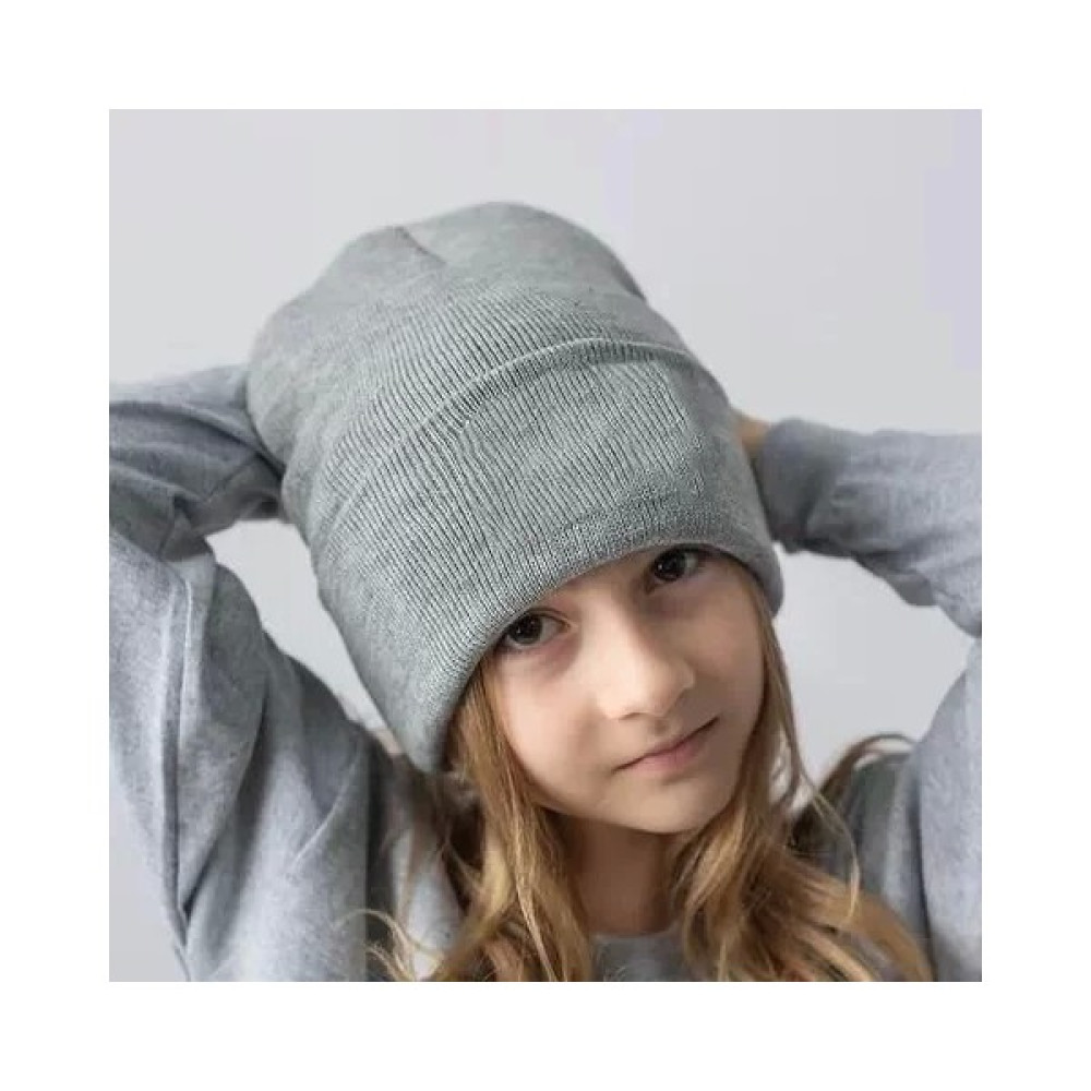 Giyim Center Kız Çocuk Katlamalı Basic Bere - Gri Kız Çocuk Sweatshirt Fiyatı