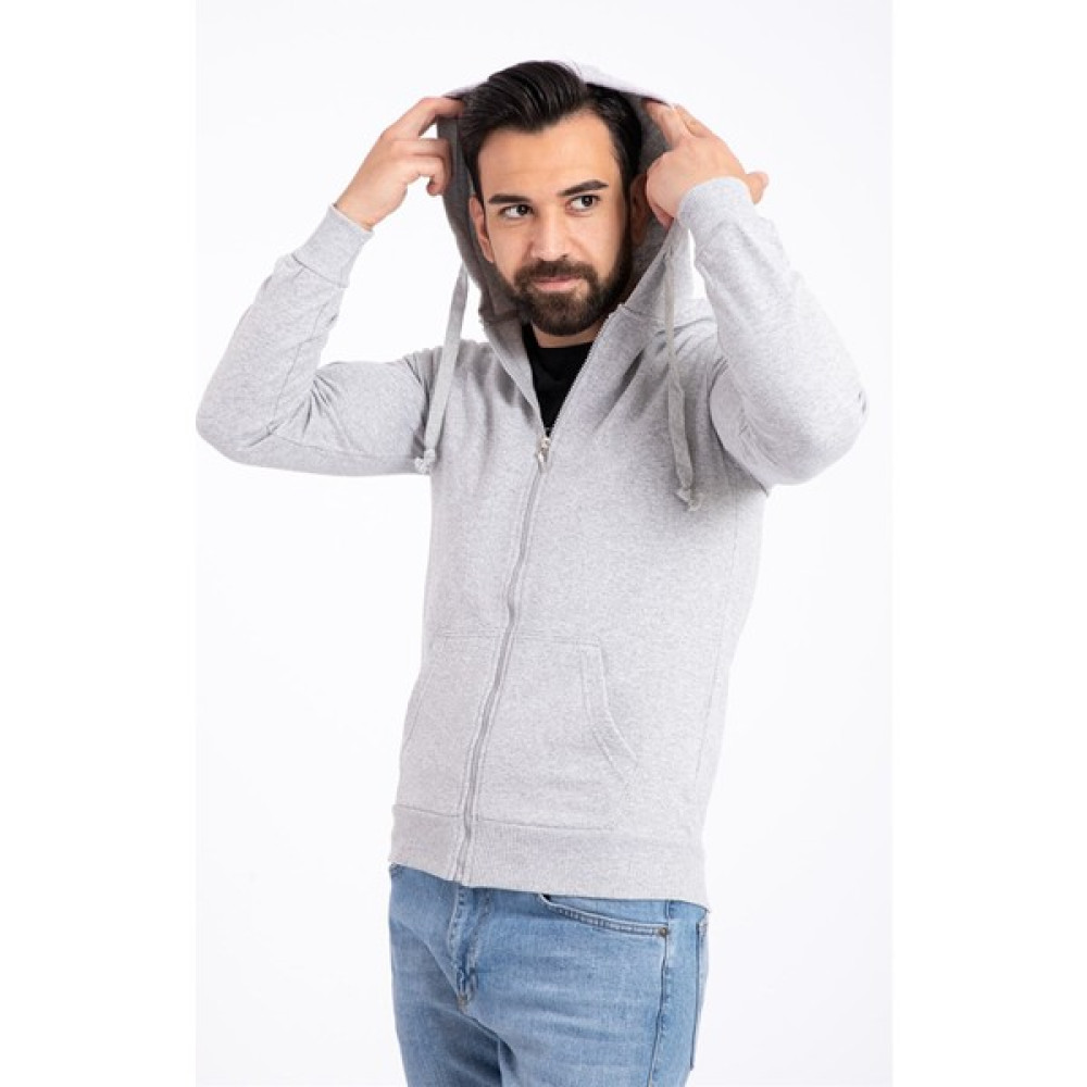 Giysa Gri Erkek Fermuarlı Kapüşonlu Iki İplik Sweat Erkek Sweatshirt Fiyatı