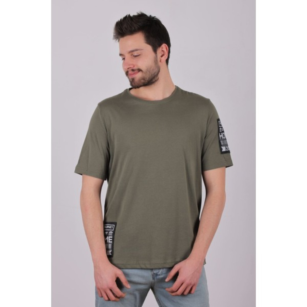 Giysa Haki Erkek Kolu Armalı Oversize T-Shirt Erkek T-shirt Fiyatı