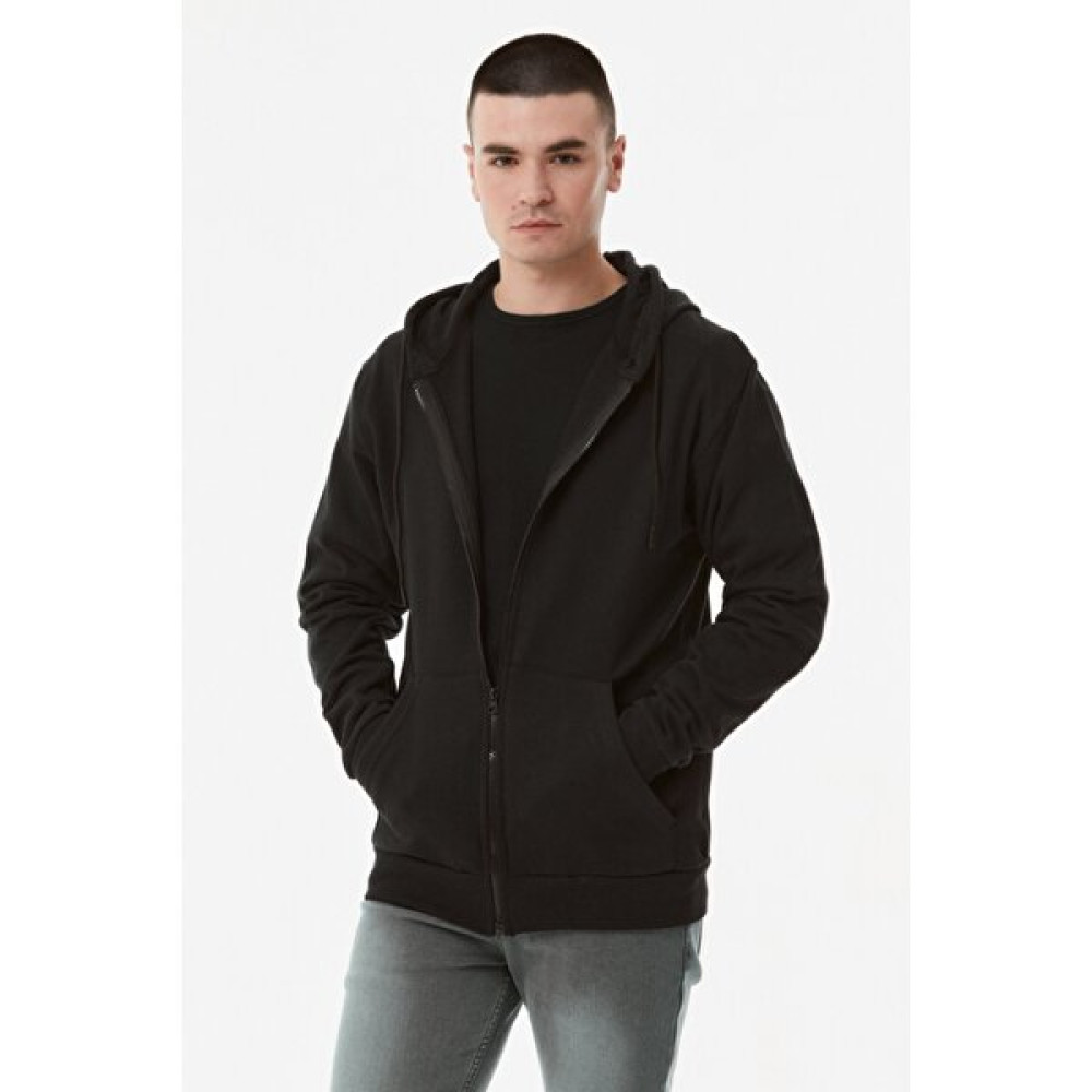 Giysa Siyah Erkek Fermuarlı Kapüşonlu Iki Iplik Sweat Erkek Sweatshirt Fiyatı