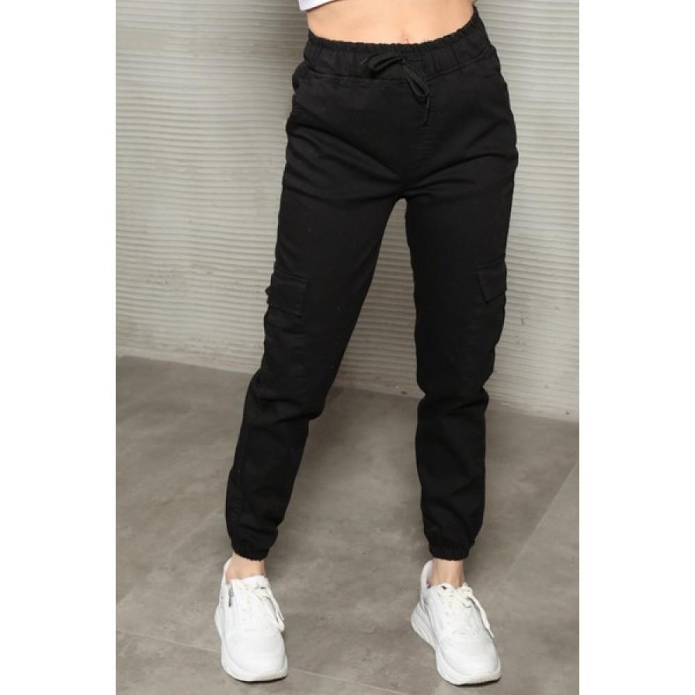 Giysa Siyah Kadın Kargo Cepli Bileği Lastikli Pantalon Kadın Pantolon Fiyatı