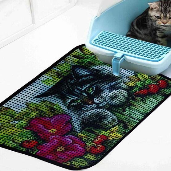 Giz Home Çiçekli Kedi Catsline Kedi Paspası
