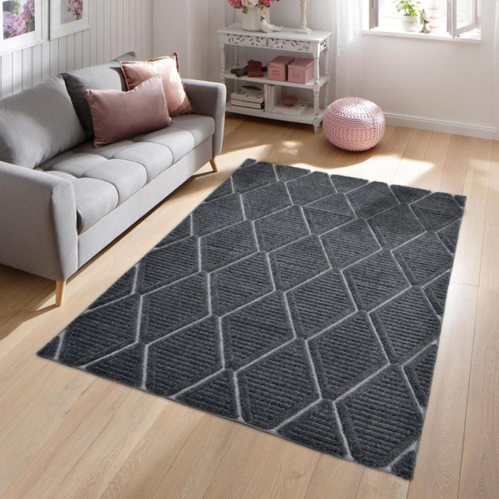 Giza Home Madu Gri Yumuşak Peluş Shaggy Çocuk Odası Oturma Odası Salon Mutfak Koridor Halısı 1300Y_RN11 - 80 x 150 cm Salon Halısı Fiyatı