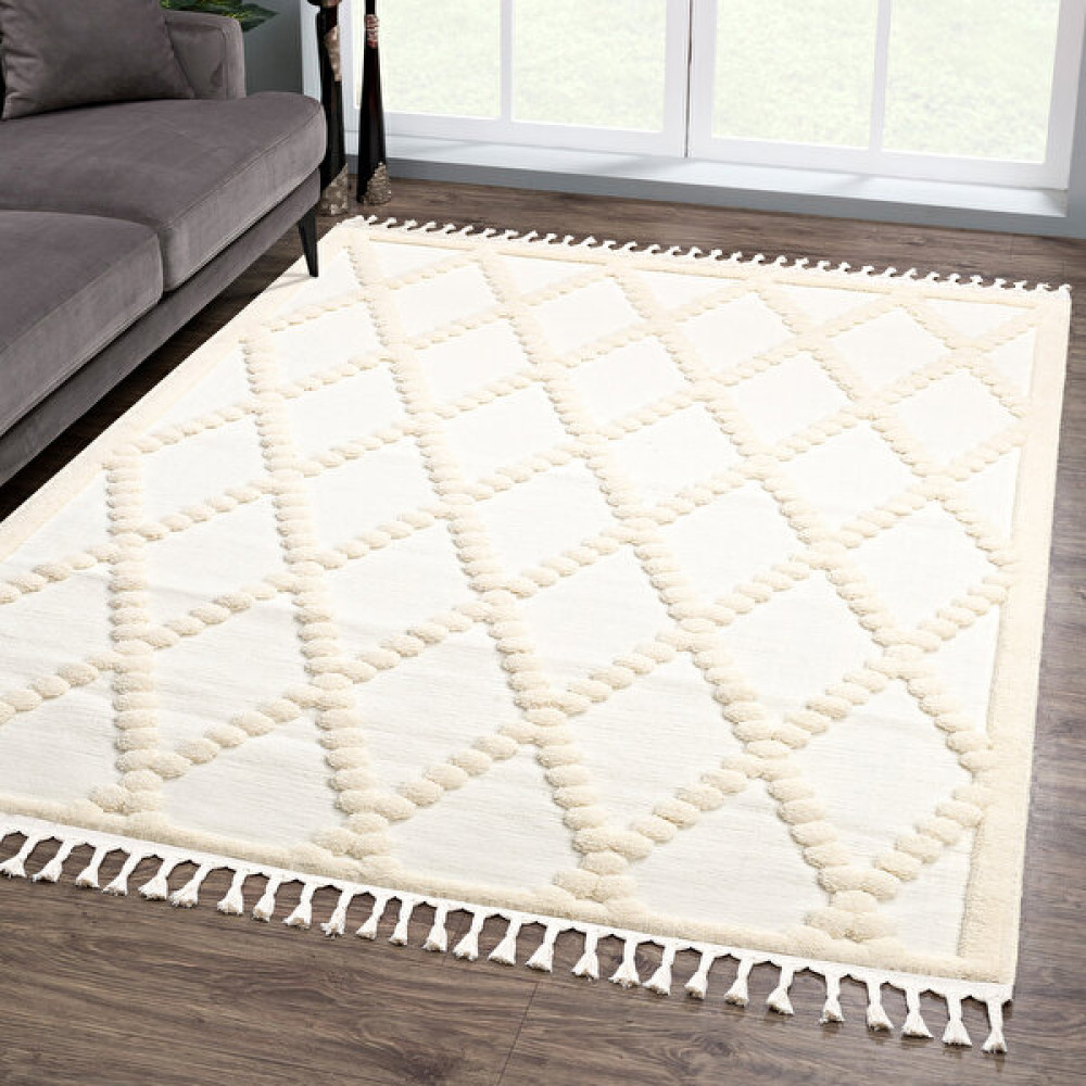 Giza Home Madu Krem Saçaklı Dokuma Salon ve Oturma Odası Halısı 1150-RO66 80x150 - 80 x 150 cm Salon Halısı Fiyatı